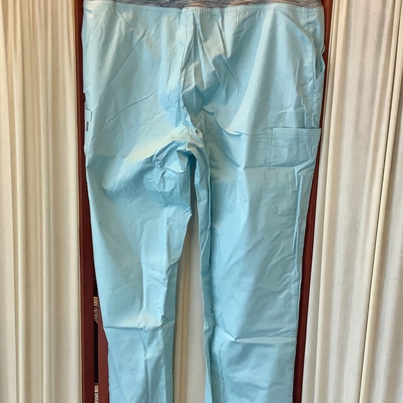 Butter-Soft Stretch Women's 4-Pocket Knit Waistband Scrub Pants NWT Blue Size LT - Picture 2 of 5